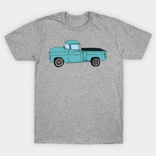 Hand Drawn Green Chevy Vintage Truck T-Shirt